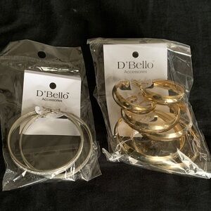 Gold and Silver Hoop Earrings Set